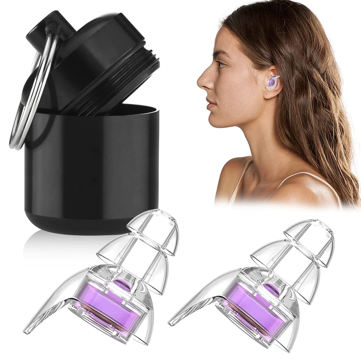 HANNEA High Fidelity Concert Earplugs, Reusable Musicians Ear Plugs, Hearing Protection Ear Plugs for Concerts, Musicians, Festival, DJs, Nightclub, Drummers and Raves Party HANNEA High Fidelity Concert Earplugs, Reusable Musicians Ear Plugs, Hearing Protection Ear Plugs for Concerts, Musicians, Festival, DJs, Nightclub, Drummers and Raves Party